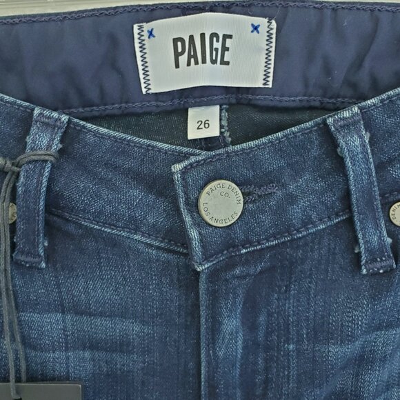 New PAIGE Skyline Straight Leg Mid Rise Transcend Jeans Midlake sz 26 Denim NWT - Picture 4 of 7